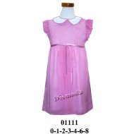 01111 - Molde de Vestido niñita, corte al talle cuello bebe y bolada en la manga