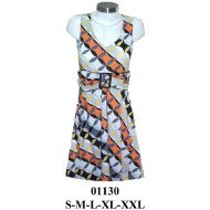 01130 - Molde de Vestido dama escote v corte bajo busto faldón gode