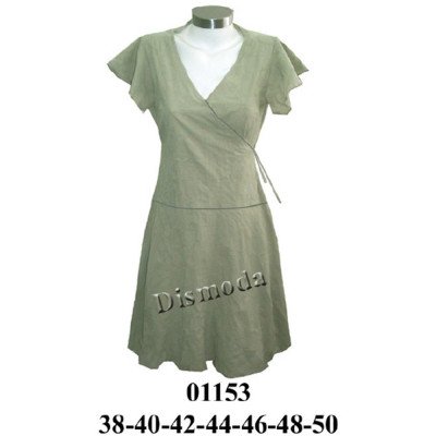 01153 - Molde de Vestido cruzado con corte, faldón evasse con vuelo en manga 01153 - Molde de Vestido cruzado con corte, faldón evasse con vuelo en manga