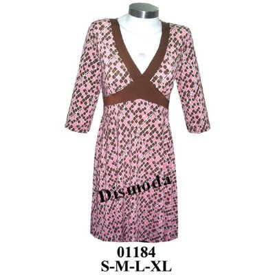 01184 - Molde de Vestido escote en v con aplicación, corte bajo busto 01184 - Molde de Vestido escote en v con aplicación, corte bajo busto
