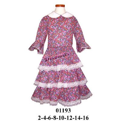 01193 - Molde de Vestido de huasa niñita tres pisos, cuello bebe 01193 - Molde de Vestido de huasa niñita tres pisos, cuello bebe