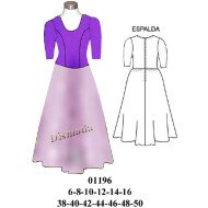 01196 - Molde de Disfraz de dama antigua