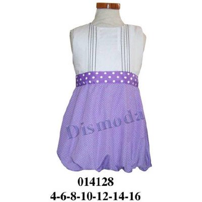 014128 - Molde de Vestido globo niña con alforzas