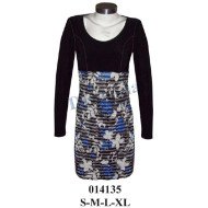 014135 - Molde de Vestido corte bajo busto con tela de vuelos