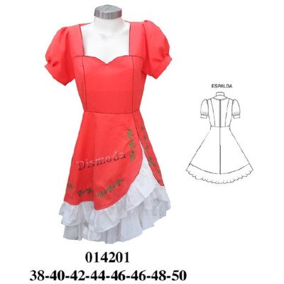 014201 - Molde de Vestido de huasa 014201 - Molde de Vestido de huasa