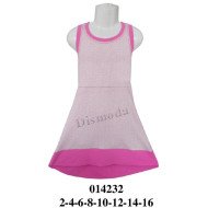 014232 - Molde de Vestido sin mangas con cuello redondo, corte a la cintura y basta ancha en contraste