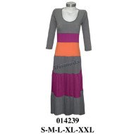 014239 - Molde de Vestido largo con cortes de 5 pisos