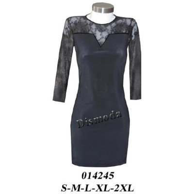 014245 - Molde de Vestido con mangas y delantero en encaje 014245 - Molde de Vestido con mangas y delantero en encaje