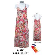 014302 - Molde de Vestido largo con tirantes finos, escote cruzado en v