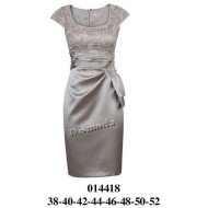 014418 - Molde de Vestido con escote cuadrado, manga corta de capa, drapeado lateral que forma cinturón integrado y cierre en espalda