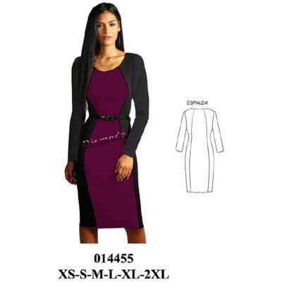 014455 - Molde de Vestido con corte en delantero 014455 - Molde de Vestido con corte en delantero