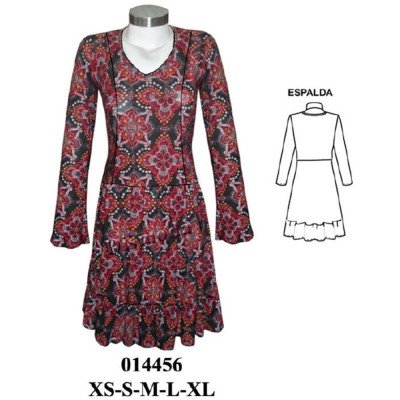 014456 - Molde de Vestido con corte al talle, estilo boho 014456 - Molde de Vestido con corte al talle, estilo boho