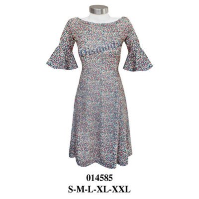 014585 - Molde de Vestido con rucha en manga 014585 - Molde de Vestido con rucha en manga