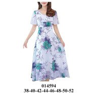 014594 - Molde de Vestido con corte bajo busto falda evase
