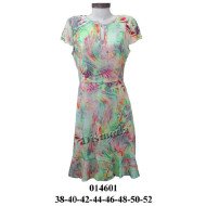 014601 - Molde de Vestido evase con delantero con escote redondo y manga caída, costura en cintura