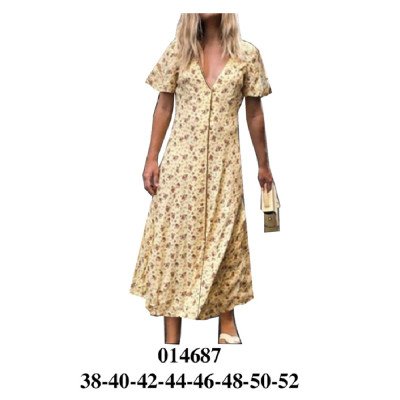 014687 - Molde de Vestido escote v, evase con corte y manga volada 014687 - Molde de Vestido escote v, evase con corte y manga volada