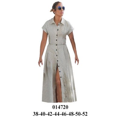 014720 - Molde de Vestido camisero manga kimono 014720 - Molde de Vestido camisero manga kimono