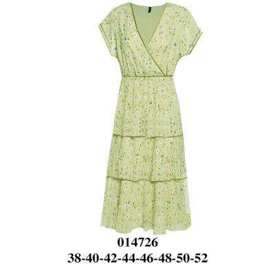 014726 - Molde de Vestido delantero cruzado, corte en cintura, faldones recogidos 014726 - Molde de Vestido delantero cruzado, corte en cintura, faldones recogidos