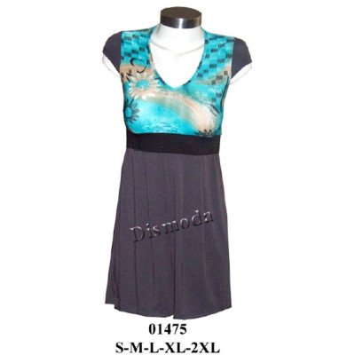 01475 - Molde de Vestido manga pestaña, corte bajo busto y elasticado de 50 cms 01475 - Molde de Vestido manga pestaña, corte bajo busto y elasticado de 50 cms