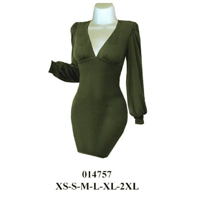 014757 - Molde de vestido escote v, corte bajo busto con recogido 014757 - Molde de vestido escote v, corte bajo busto con recogido