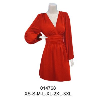 014768 - Molde de Vestido de dama, delantero cruzado con corte al talle y pliegues, manga abuchada. 014768 - Molde de Vestido de dama, delantero cruzado con corte al talle y pliegues, manga abuchada.