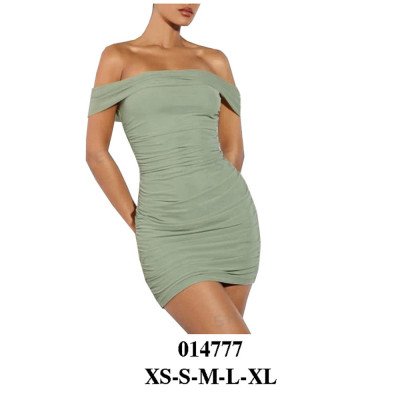 014777 - Molde de  Vestido con hombros descubiertos y recodigo en costados 014777 - Molde de  Vestido con hombros descubiertos y recodigo en costados