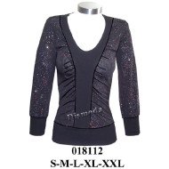 018112 - Molde de Polera escote v con recogido y corte en delantero