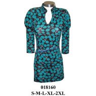 018160 - Molde de Mini vestido cuello mao, con canesú en delantero, manga globo