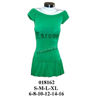 018162 - Molde de Mini vestido globo escote bote, manga raglan 018162 - Molde de Mini vestido globo escote bote, manga raglan