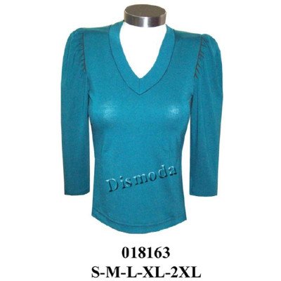 018163 - Molde de Polera escote v manga con copa recogida