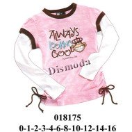 018175 - Molde de Polera niña con doble manga
