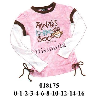 018175 - Molde de Polera niña con doble manga 018175 - Molde de Polera niña con doble manga