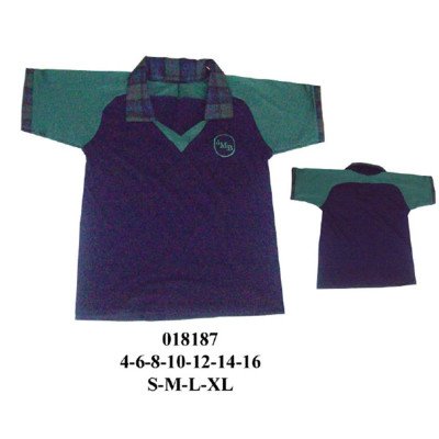 018187 - Molde de Polera de manga corta raglán, cuello camisero y escote en v 018187 - Molde de Polera de manga corta raglán, cuello camisero y escote en v