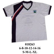 018263 - Molde de Polera polo de manga ranglan corta con delantero contrastante y vivos, cuello polo y pata