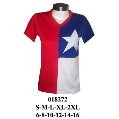 018272 - Molde de Polera dama de la bandera chilena 018272 - Molde de Polera dama de la bandera chilena