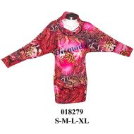 018279 - Molde de Polera manga kimono cuello tortuga