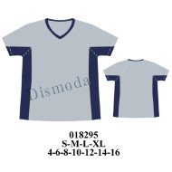 018295 - Molde de Polera escote v con cortes