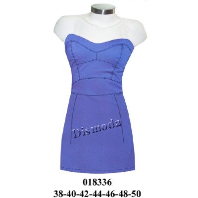 018336 - Molde de Vestido straples con cortes 018336 - Molde de Vestido straples con cortes