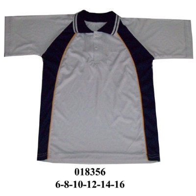 018356 - Molde de Polera polo de manga ranglan corta con paneles laterales contrastantes y vivo, cuello polo con doble raya y pata de botones
