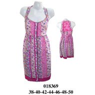 018369 - Molde de Vestido sin mangas con escote halter, corte bajo busto y falda con frunces