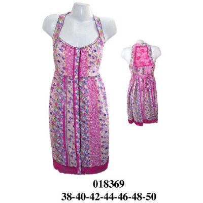 018369 - Molde de Vestido sin mangas con escote halter, corte bajo busto y falda con frunces 018369 - Molde de Vestido sin mangas con escote halter, corte bajo busto y falda con frunces