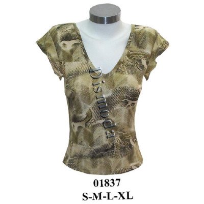 01837 - Molde de Polera escote v en delantero y espalda con manga pestaña 01837 - Molde de Polera escote v en delantero y espalda con manga pestaña