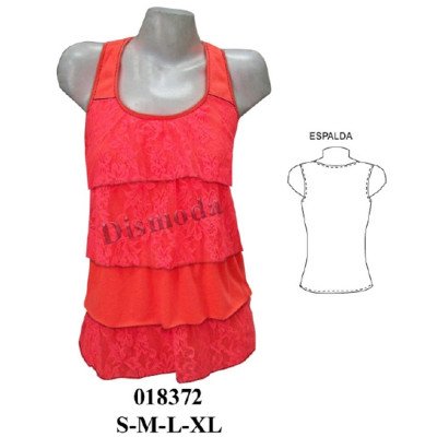 018372 - Molde de Polera musculosa delantero con cuatro pisos 018372 - Molde de Polera musculosa delantero con cuatro pisos