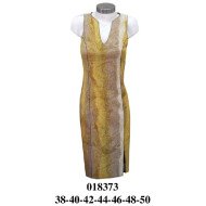 018373 - Molde de Vestido sin mangas con escote con muesca en v, costuras princesa y abertura lateral en falda