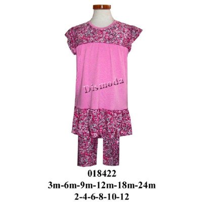 018422 - Molde de Conjunto con blusa de escote redondo, canesú delantero y calza a la rodilla 018422 - Molde de Conjunto con blusa de escote redondo, canesú delantero y calza a la rodilla