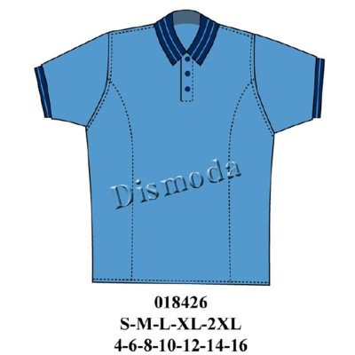 018426 - Molde de Polera polo de manga larga con cuello polo y pata de botones, corte princesa en delantero y puños en las mangas 018426 - Molde de Polera polo de manga larga con cuello polo y pata de botones, corte princesa en delantero y puños en las mangas
