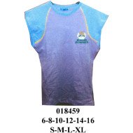 018459 - Molde de Polera sin mangas con escote redondo, costura raglán en hombros