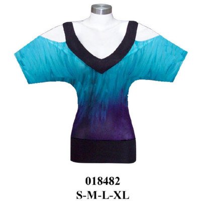 018482 - Molde de Polera kimono escote v con aberturas en hombro