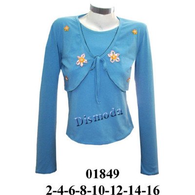 01849 - Molde de Polera niña con bolero en delantero 01849 - Molde de Polera niña con bolero en delantero