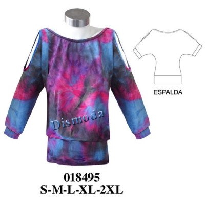 018495 - Molde de Polera kimono con aberturas en hombros y pretina 018495 - Molde de Polera kimono con aberturas en hombros y pretina